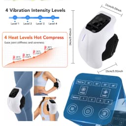 Heated Knee Massager With 4 Heat & Vibration Cordless Adjustable Wrap for Leg, Elbow & Shoulder Soothing Warmth Relaxes Muscles