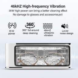 Ultrasonic Cleaner Ultrasonic Glasses Cleaner Ultrasound Washing Machine 46kHZ High Frequency Ultrasonic Jewelry Cleanser Bath