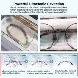 Ultrasonic Cleaner Ultrasonic Glasses Cleaner Ultrasound Washing Machine 46kHZ High Frequency Ultrasonic Jewelry Cleanser Bath