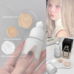 Pure White Liquid Foundation 30ml Matte Full Coverage Long Lasting Waterproof Face Makeup Base Cream For Cosplay Halloween Stage