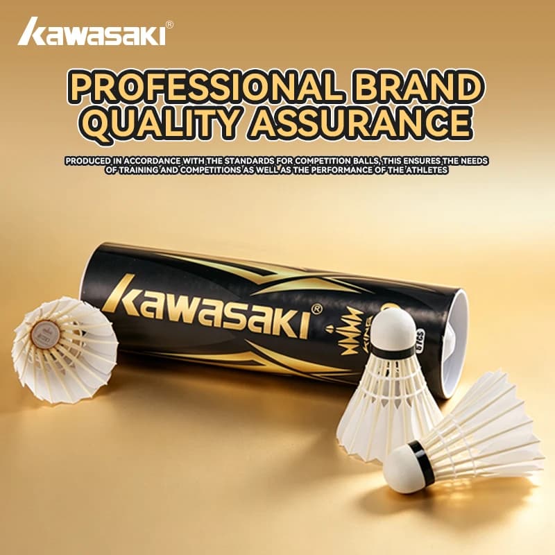 Kawasaki Goose Feather Badminton Shuttlecocks King 6PRO 76&77 Speed Stable Flight Accurate Landing Professional Indoor Training