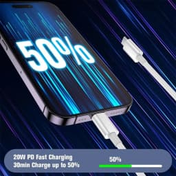 1-3Set 20W US USB C Port Fast Charger For iPhone 14 15 16 17 Pro Max Plus XR Xs 3.3 Ft USB C Fast Charging Cable Accessories