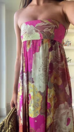 Women Fashion Printed Strapless Maxi Dress Elegant Off Shoulder Backless Sleeveless High Waist Gown Summer New Lady Party Robes