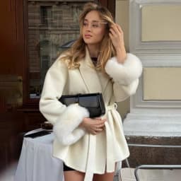 TARUXY Fox Fur Woolen Coats Women's Short Coat Office Lady Removable Elegant Double-sided Wool Overcoat 2025 New Cardigan Jacket