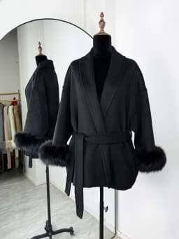 TARUXY Fox Fur Woolen Coats Women's Short Coat Office Lady Removable Elegant Double-sided Wool Overcoat 2025 New Cardigan Jacket