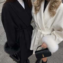 TARUXY Fox Fur Woolen Coats Women's Short Coat Office Lady Removable Elegant Double-sided Wool Overcoat 2025 New Cardigan Jacket