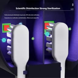 Toothbrush Holder Automatic Rotating Cover Rechargeable Wall Mounted Cleaner Dryer Light Cleaning Air Drying