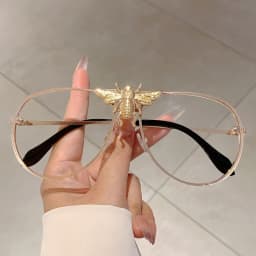 New Luxury Brand Designer Oversized Pilot Big Bee Sunglasses Women For Men Popular Vintage Sun Glasses Punk Metal Eyewear UV400