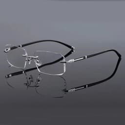 Luxury Diamond Cutting Reading Glasses Men Business Rimless Eyeglasses Women Color Changing Presbyopia Eyewear