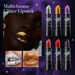 6Colors Glitter Lipstick Waterproof Long Lasting Diamond Pearlescent Metallic Lipstick Black Lipgloss Women Lips Makeup Cosmetic