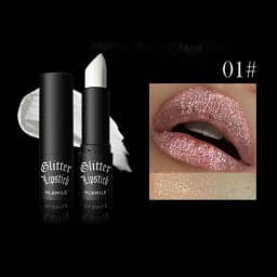 6Colors Glitter Lipstick Waterproof Long Lasting Diamond Pearlescent Metallic Lipstick Black Lipgloss Women Lips Makeup Cosmetic