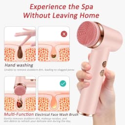 4 in 1 Electric Facial Cleansing Brush Waterproof Rotating Face Scrubber Exfoliator Rechargeable Face Exfoliating Massage Device
