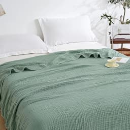 Muslin Throw Blanket Adults 100% Cotton Blankets Couch 6-Layer Summer Breathable Gauze All Season Soft Lightweight Pre-Washed