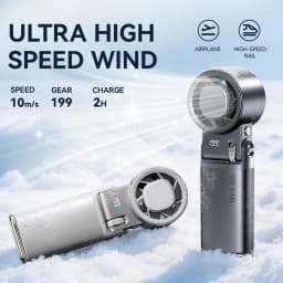 2026 Semiconductor Mini Handheld Fan 6000mAh Turbine High-speed Violent Electric Fan Folding Neck Ice Pack Refrigeration