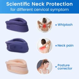 VELPEAU Neck Brace for Neck Support, Pain Relief and Spine Pressure, Adjustable Foam Cervical Collar for Snoozing Sleep Apnea