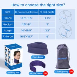 VELPEAU Neck Brace for Neck Support, Pain Relief and Spine Pressure, Adjustable Foam Cervical Collar for Snoozing Sleep Apnea