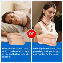 VELPEAU Neck Brace for Neck Support, Pain Relief and Spine Pressure, Adjustable Foam Cervical Collar for Snoozing Sleep Apnea