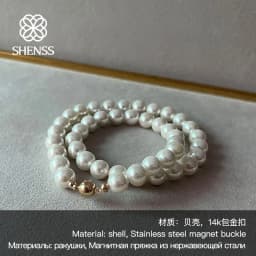 Elegant Classic Jewelry 8-16mm Large Imitation Pearl Necklace for Women 40-135CM Length