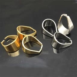 10pcs Large Stainless Steel Gold Plated Thick Pinch Bails Pendant Connectors for Heavy Pendant Men's Necklace Making 9x19mm
