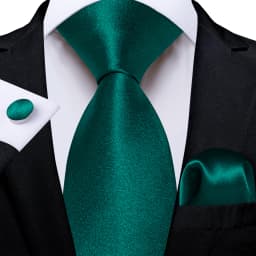 Dark Green Ties for Men Striped Paisley Floral Wedding Party Formal Necktie Handkerchief Cufflinks Gift Dropship