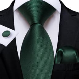Dark Green Ties for Men Striped Paisley Floral Wedding Party Formal Necktie Handkerchief Cufflinks Gift Dropship