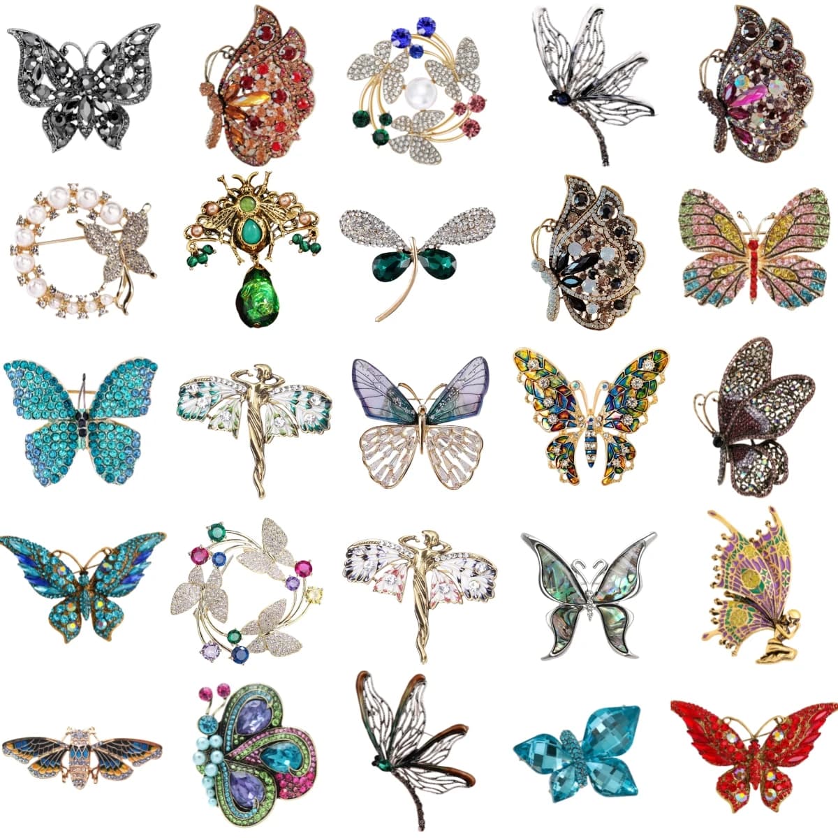 Baroque Luxury Beautiful Butterfly and Insect Design Brooches for Men and Women, Jewelry, Fashion Accessories, and Party Gifts