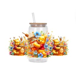 30 Style Watercolor Winnie family UV DTF UVDTF transfer 16oz cup wraps Sticker