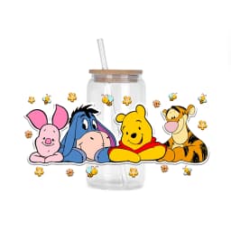 30 Style Watercolor Winnie family UV DTF UVDTF transfer 16oz cup wraps Sticker