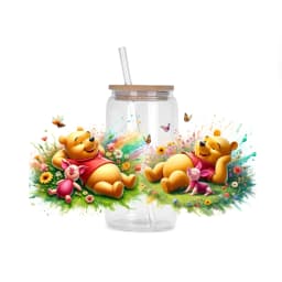 30 Style Watercolor Winnie family UV DTF UVDTF transfer 16oz cup wraps Sticker