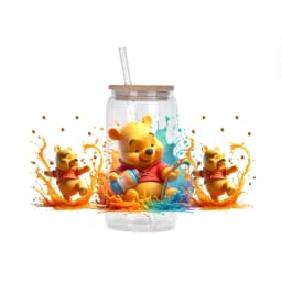 30 Style Watercolor Winnie family UV DTF UVDTF transfer 16oz cup wraps Sticker