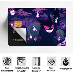 Anime Game G-Gengars Cartoon Credit Card Skin Stickers For Bank Card Bus Metro Card Sticker Waterproof Women Gift