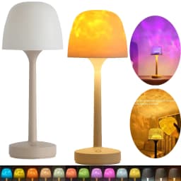 Mushroom Table Lamp with Water Ripple Projection Atmosphere Lights Hotel Bar Bedroom Living Room Desk Lamp Decorative Lighting