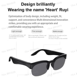 New Camera Control Smart Glasses Music Sunglasses Headphones Wireless Bluetooth Call Headset HIFI Audio glasses For Android HT30