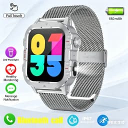 Outdoor Military Smartwatches Bluetooth Call Men 2.01" Blood Oxygen Monitor 5ATM Waterproof GPS Tracking Sports Smart Watch Ht30