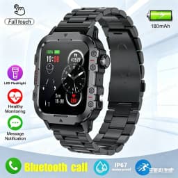 Outdoor Military Smartwatches Bluetooth Call Men 2.01" Blood Oxygen Monitor 5ATM Waterproof GPS Tracking Sports Smart Watch Ht30
