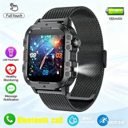 Outdoor Military Smartwatches Bluetooth Call Men 2.01" Blood Oxygen Monitor 5ATM Waterproof GPS Tracking Sports Smart Watch Ht30