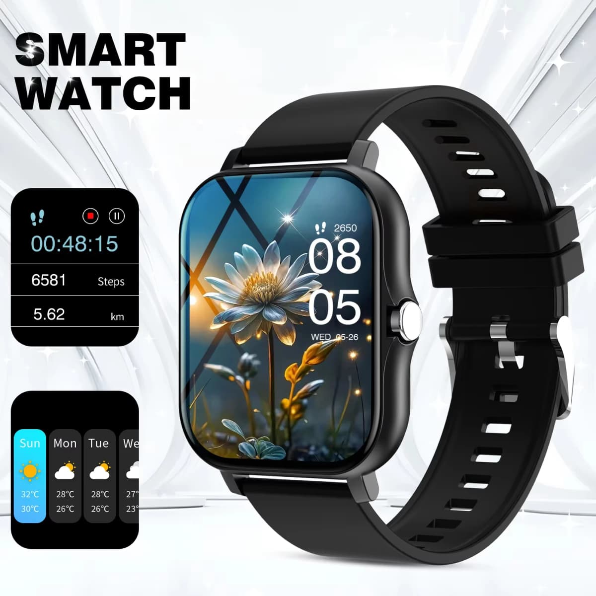LAXASFIT 2025 New Smart Watch for Men Women Gift Full Touch Screen Sports Fitness Watch Bluetooth Call Digital Smartwatch