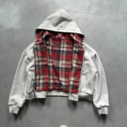 Fashion Two Wear Plaid Hoodies Women Y2K Long Sleeve Loose Hood Shirt Korean Zipper Sweatshirt Coats Streetwear Harajuku Jackets