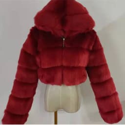 Quality Furry Cropped Faux Fur Coats And Jacket Women Short Fluffy Tops Coat With Hooded Winter Fur Jackets Ladies Cardigan 2740