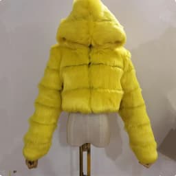 Quality Furry Cropped Faux Fur Coats And Jacket Women Short Fluffy Tops Coat With Hooded Winter Fur Jackets Ladies Cardigan 2740
