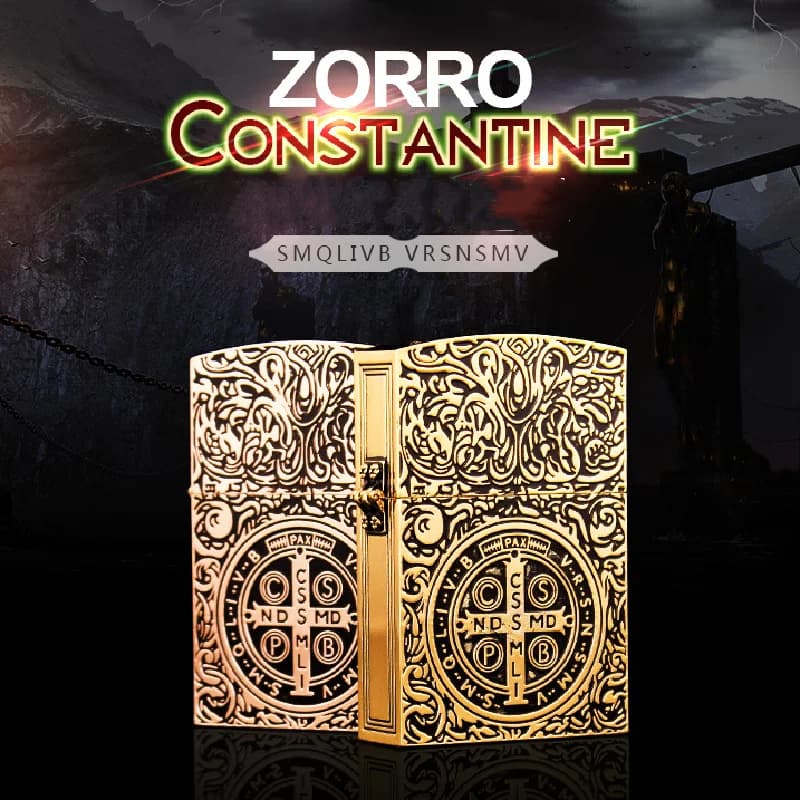 1:1 Limited Edition ZORRO Oversized Kerosen Lighter Metal Personality Constantine Creative Heavy Armor Oversized Lighter Gift