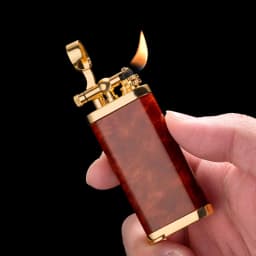 CIGARLOONG-Portable Pipe Lighter, Tobacco Pipe Tool with Gift Box, Classic Travel, Vintage Alloy Bottom Inflatable, CL-115