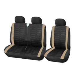 1+2 Beige Seat Covers Car Seat Cover for Transporter/Van, Universal for 2+1 Car Seater, Truck Interior, for Renault Master 3 Sea