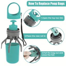 Portable Dog Pooper Scooper, Pet Waste Pick-up, Outdoor Cleaner, Built-in Garbage Bag, Handheld Pet Poop Grabber,No Touch Design