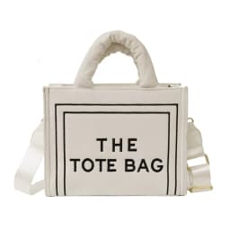 Women's Khaki Velour Tote Bag Original Letter Print Medium Ladies Shopper Handbag Female Square Medium Shoulder Bags