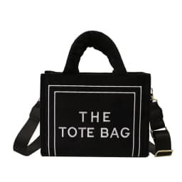 Women's Khaki Velour Tote Bag Original Letter Print Medium Ladies Shopper Handbag Female Square Medium Shoulder Bags