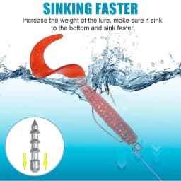 40Pcs Fishing Nail Weights Wacky Worm Sinker Weights Insert Sinkers Fishing Weights for Soft Worm Lures Wacky Rig Bass Fishing