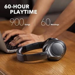 Soundcore Anker Life Q20 Hybrid ANC Headphones - Wireless Over Ear BT Headphones - 60H Playtime - Hi-Res Audio - Deep Bass - Foam Ear Cups - Travel - Office - USB-C Charging(Brand New)