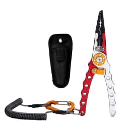 Aluminum Alloy Fishing Pliers Saltwater Corrosion Resistant, Heavy Duty Fishing Multitool with Lanyard Sheath Hook Remover Line