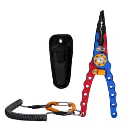 Aluminum Alloy Fishing Pliers Saltwater Corrosion Resistant, Heavy Duty Fishing Multitool with Lanyard Sheath Hook Remover Line
